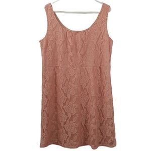 Maurices Women's Peach Lace Sleeveless Scoop Neck Empire Waist Dress XL
